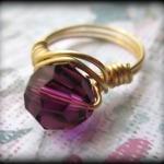 Purple Crystal Ring.made Any Size.gift Box..