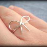 Silver Bow Ring.bow Ring.bridesmaid..