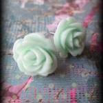 Mint Roses Post Earrings.rose Jewelry.mint..