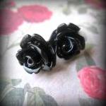 Black Rose Post Earrings.rose Posts.rose..