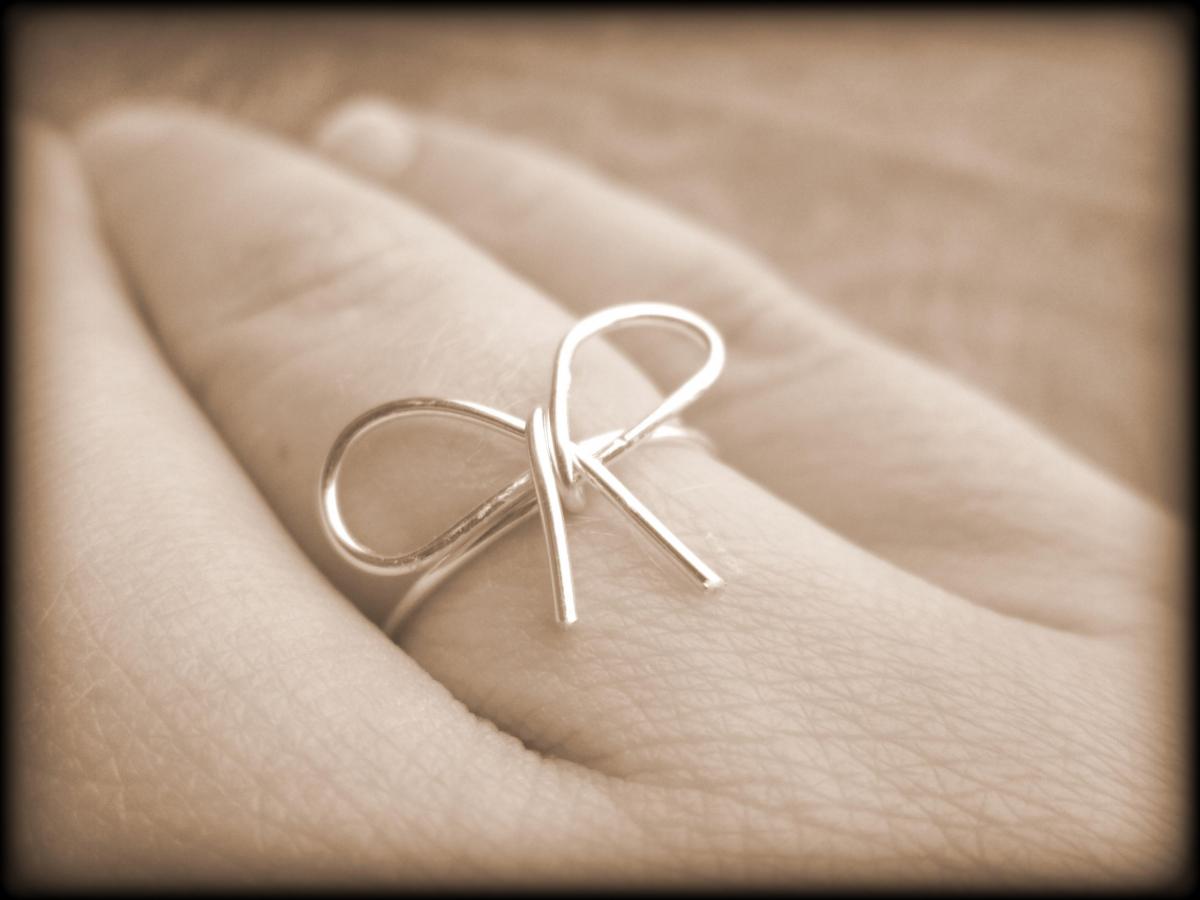 Silver Bow Ring.bow Ring.bridesmaid Gift.bff.love.infinity.