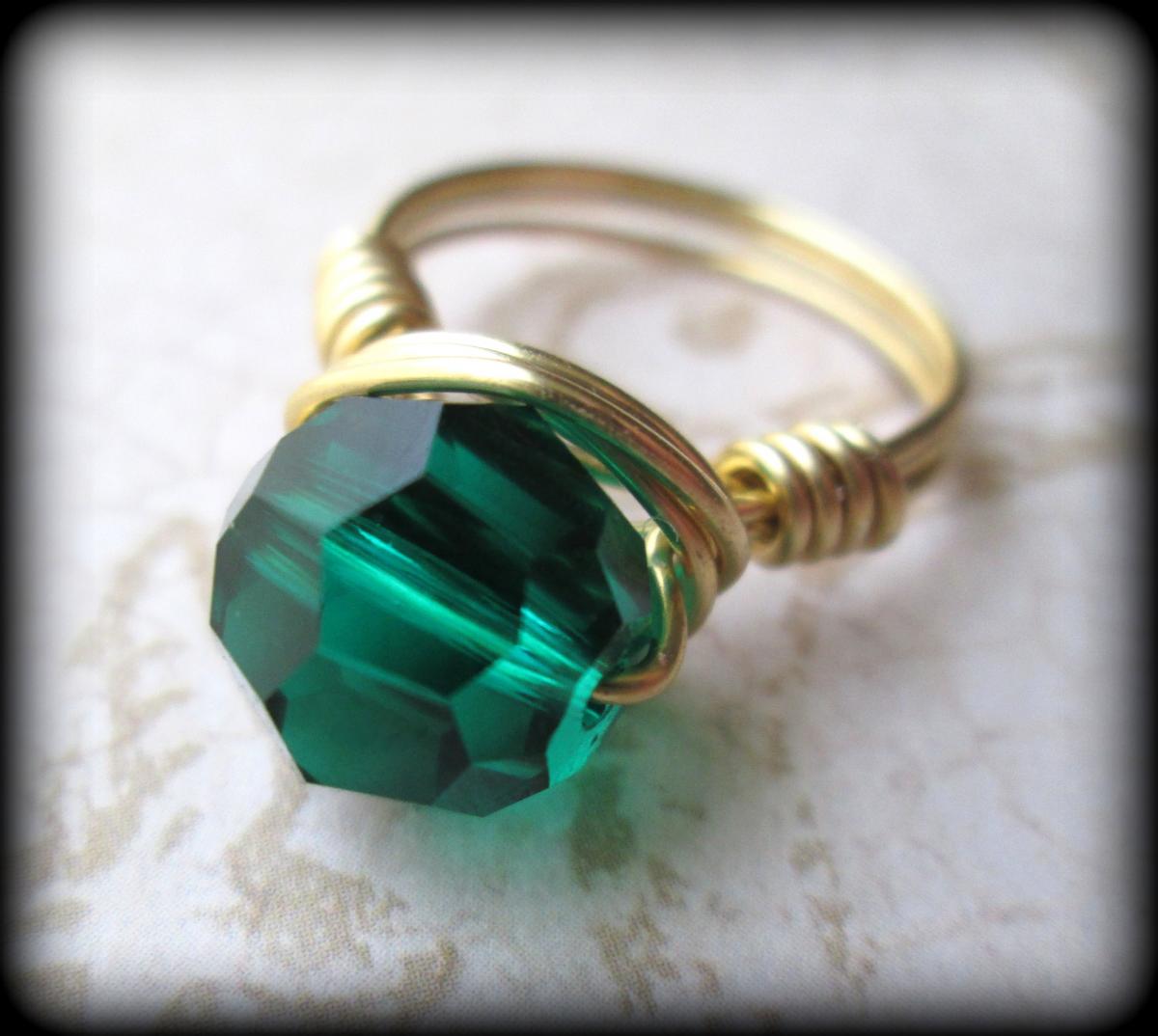 Emerald Crystal Statement Ring.may Birthstone.made Any Size 4-12.gift ...